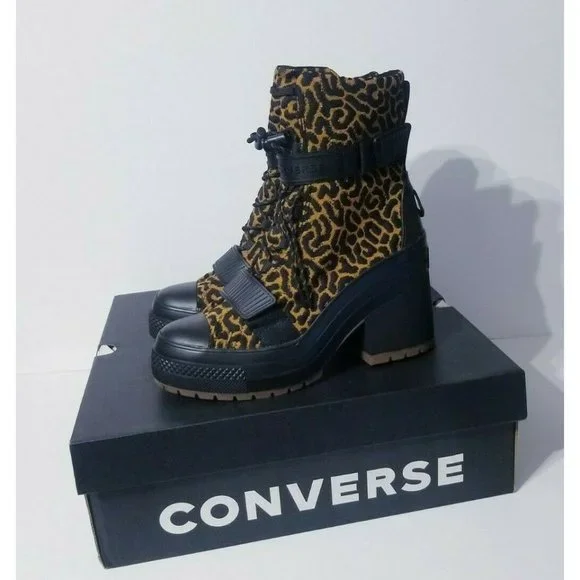 Converse Shoes Converse Chuck Taylor All Star Gr82 Leopard Print Hi Heel Boots New Womens Size Poshmark